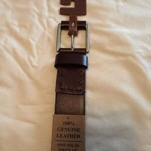 Elegant Brown Leather Men's Belt